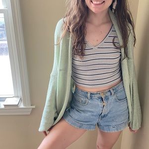 Light Sea-foam Green Cardigan - WILD FABLE